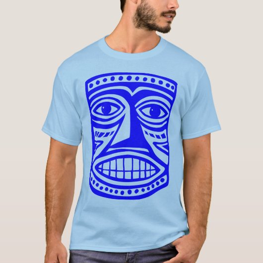 Tiki Mask III - Blau T-Shirt (Vorderseite)