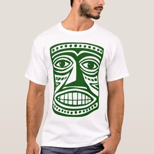 Tiki Mask III - Dk Green T-Shirt (Vorderseite)