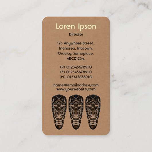 Tiki Mask - Karte (Rückseite)