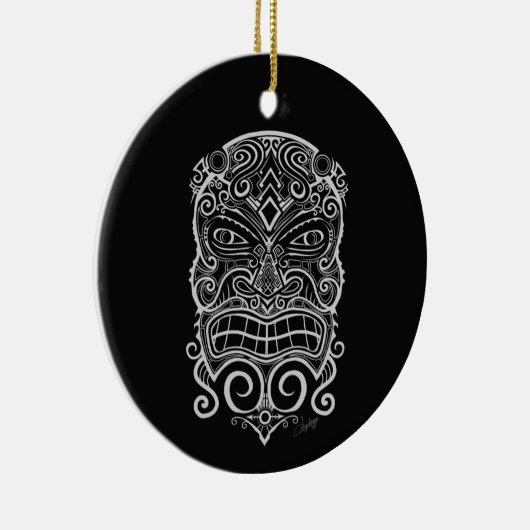 Tiki Mask Keramik Ornament (Rechts)