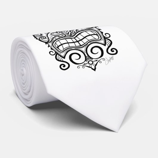 Tiki Mask Krawatte (Gerollt)