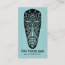 Tiki Mask - Lt Blue Green auf Weiß Visitenkarte