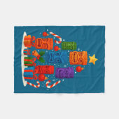 Tiki Mask Luau Christmas Tree Hawaiian Xmas Hat Ha Fleecedecke (Vorderseite (Horizontal))