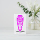 Tiki Mask - Magenta on White Visitenkarte (Stehend Vorderseite)