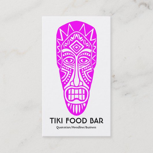 Tiki Mask - Magenta on White Visitenkarte (Vorderseite)