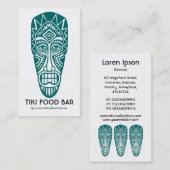 Tiki Mask - Moss Green on White Visitenkarte (Vorne/Hinten)