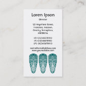 Tiki Mask - Moss Green on White Visitenkarte (Rückseite)