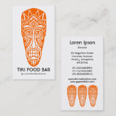 Tiki Mask - Orange auf Weiß Visitenkarte (Vorne/Hinten)
