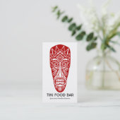 Tiki Mask - Ruby Red on White Visitenkarte (Stehend Vorderseite)