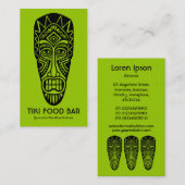 Tiki Mask - Schwarz auf Mars Green Visitenkarte (Vorne/Hinten)
