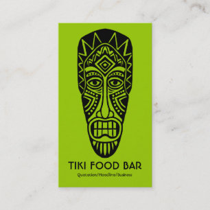 Tiki Mask - Schwarz auf Mars Green Visitenkarte