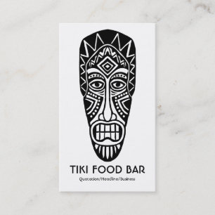 Tiki Mask - Schwarz auf Weiß Visitenkarte