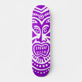 Tiki Mask Style - Lila auf Holz Skateboard (Vorne)