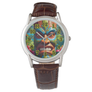 Tiki-Maske Armbanduhr