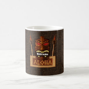 Tiki Maske aus Holz Vintag Retro Aloha Hawaii Kaffeetasse