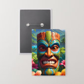 Tiki-Maske Button (Vorderseite/Rückseite)