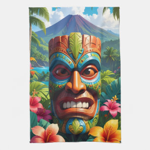Tiki-Maske Geschirrtuch