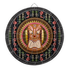 Tiki Maske Hibiskus Patterntafel mit Dartboard Dartscheibe