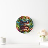 Tiki-Maske Runde Wanduhr (Zuhause)