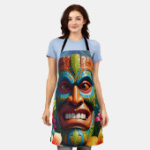 Tiki-Maske Schürze (Getragen)