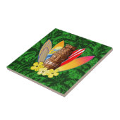Tiki Maske und Surfbretter Fliese (Seite)
