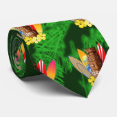 Tiki Maske und Surfbretter Krawatte (Gerollt)