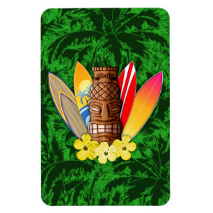 Tiki-Maske und Surfbretter Magnet