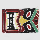 Tiki Masken-Name-Golftuch Golfhandtuch (Horizontal)