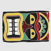 Tiki Masken-Name-Golftuch Golfhandtuch (Horizontal)