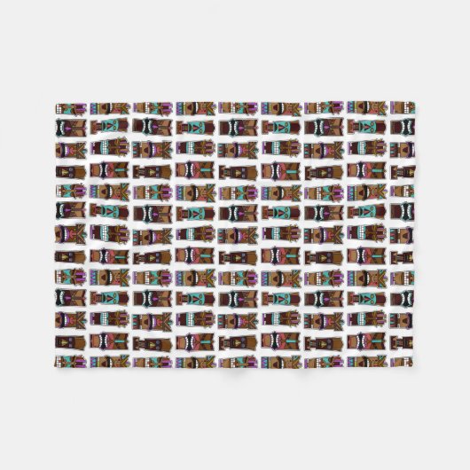 Tiki Maskenvorlage Fleecedecke (Vorderseite (Horizontal))