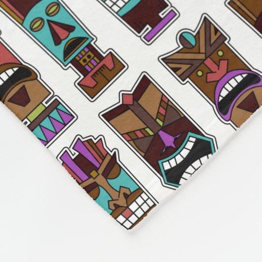 Tiki Maskenvorlage Fleecedecke (Ecke)
