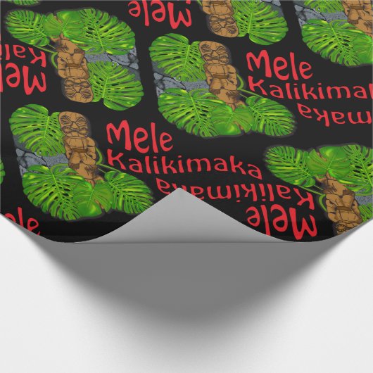 Tiki Mele Kalikimaka WeihnachtsPackpapier Geschenkpapier (Ecke)