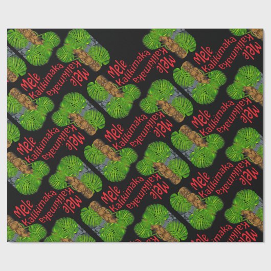 Tiki Mele Kalikimaka WeihnachtsPackpapier Geschenkpapier (Flach)