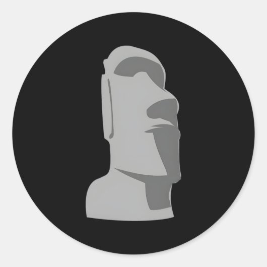 Tiki Moai Osterinsel Hawaiian Luau Gray Runder Aufkleber (Vorderseite)