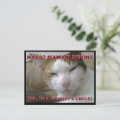 Tiki Monkey Postcard - FLat Earth Meme Postkarte (Stehend Vorderseite)