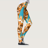 Tiki Monster-lustiges Gold und aquamarin Leggings (Rechts)