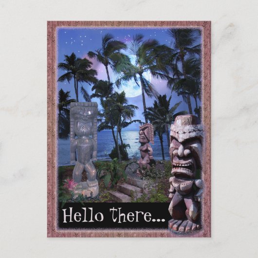 Tiki Moon (anpassbar) Postkarte (Vorderseite)