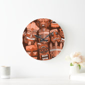 TIKI-Muster 2 Große Wanduhr (Zuhause)