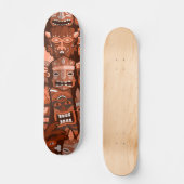 TIKI Muster 2 Skateboard (Vorderseite)