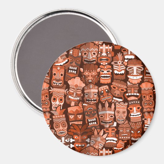 TIKI Muster 3 Magnet (Vorderseite/Rückseite)