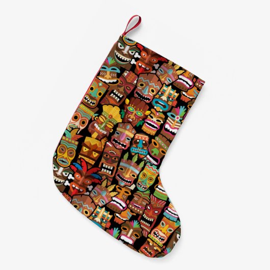 TIKI Muster 4 Kleiner Weihnachtsstrumpf (Vorderansicht (hängend))