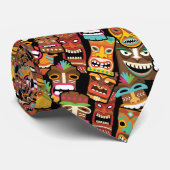 TIKI Muster 4 Krawatte (Gerollt)