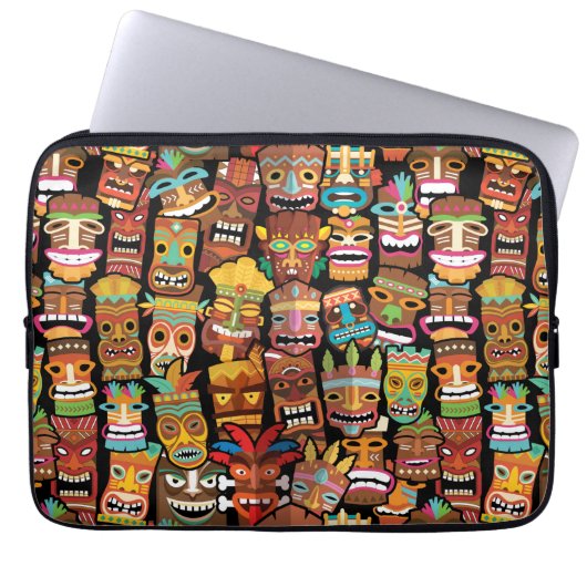 TIKI Muster 4 Laptopschutzhülle (Vorderseite)