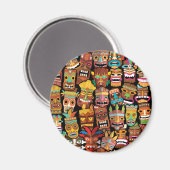 TIKI Muster 4 Magnet (Vorderseite/Rückseite)