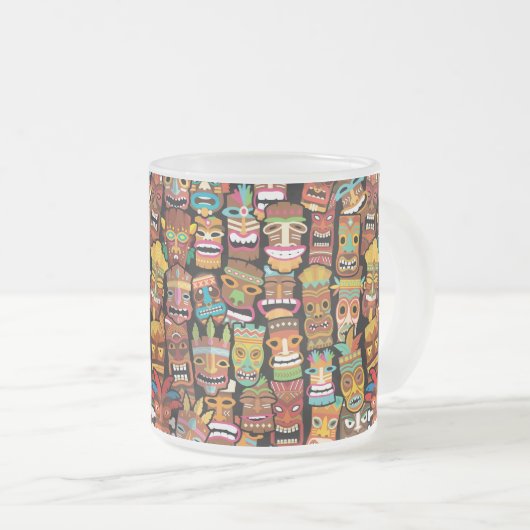 TIKI Muster 4 Mattglastasse (VorderseiteRechts)