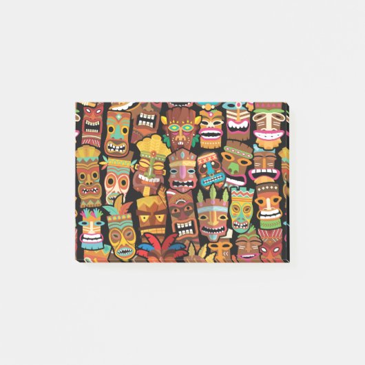 TIKI-Muster 4 Post-it Klebezettel (Vorderseite)