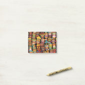 TIKI-Muster 4 Post-it Klebezettel (Auf Schreibtisch)
