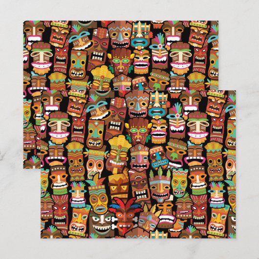 TIKI Muster 4 Postkarte (Vorne/Hinten)