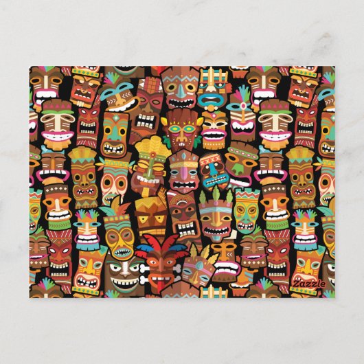 TIKI Muster 4 Postkarte (Rückseite)