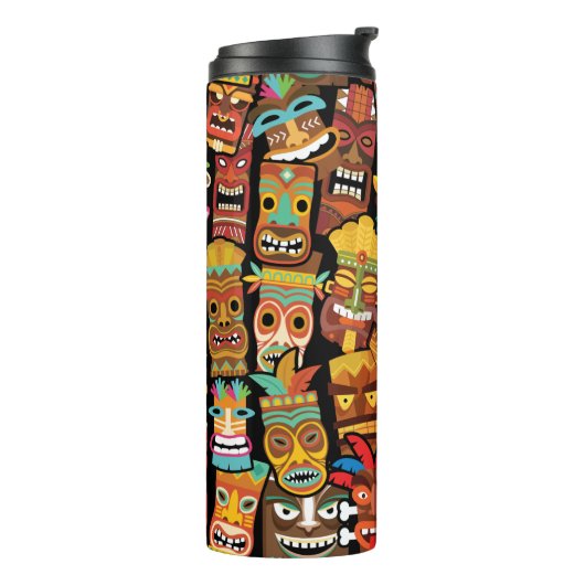 TIKI Muster 4 Thermosbecher (Nach links gedreht)